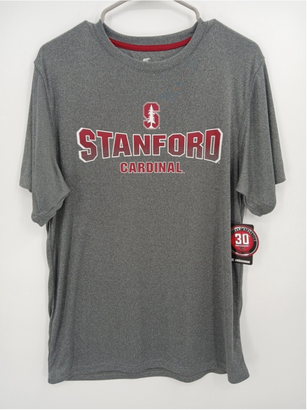 New Stanford Cardinal University Shirt Men’s Size L Polyester 30th Anniversary